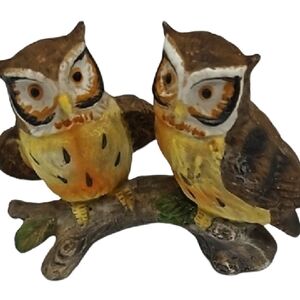 Hand-Painted Ceramic Owl Figurines